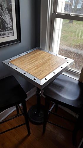 Handmade Industrial / Steampunk Design Oak High Top / Pub Table