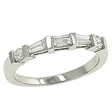 3 Baguette and 2 Round Diamond Wedding Band .47cttw