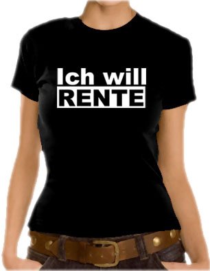 Touchlines Girlie T-Shirt Ich will Rente, black, XL, D1666 Preisvergleich