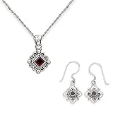 Square/Round Turquoise French Wire Earrings and Pendant with 18