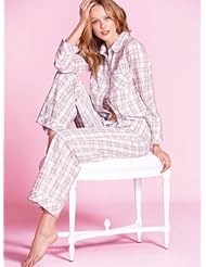 Victorias Secret The Dreamer Flannel Pajama Set Pink Plaid M
