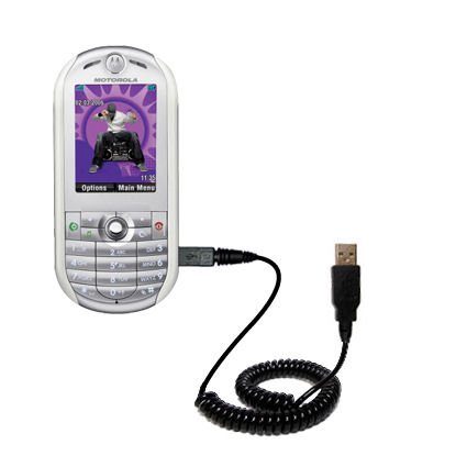 Coiled USB Cable for the Motorola ROKR E2 E6 with Power Hot Sync and Charge capabilities - uses Gomadic TipExchange Technology