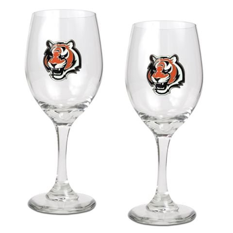 Cincinnati Bengals Set of 2 Wine Glasses