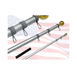 20ft Telescoping Flagpole with sewn nylon Valley Forge Flag