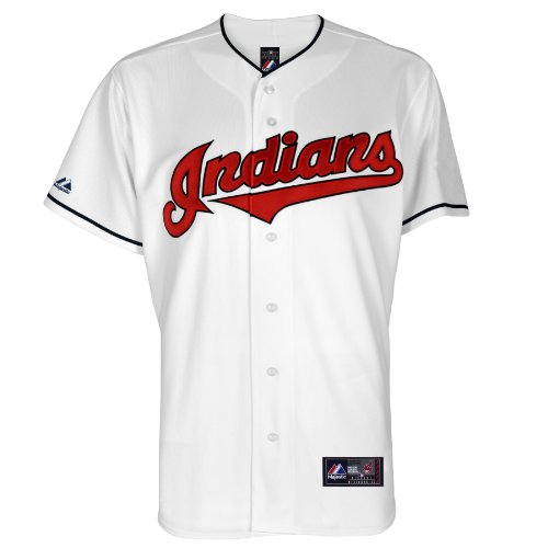 MLB Cleveland Indians Home Replica Jersey, White, Large On Sale