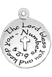 Sterling Silver Charm Pendant the Lord Bless You and Keep You Comes w/ Split Ring