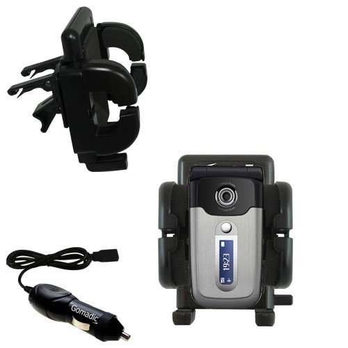 Sony Ericsson z550c Auto Vent Holder with Car Charger - Uses Gomadic TipExchange