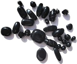 European Glass Beads, Black Czech Glass Bead Mix
