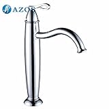 AZOS 洗面器の蛇口 黄銅製 銀色 単穴 台付 冷熱混合水栓 MPDKZ079C-2