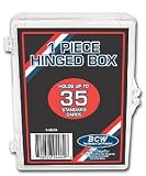 BCW Hinged Box 35 Count - Baseball, Football, Basketball, Hockey, Golf, Single Sports Cards Top Load - Sportcards Card Collecting Supplies