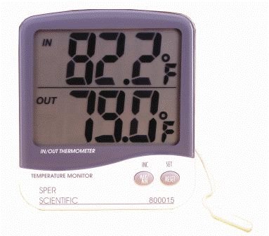 Large Display Digital Indoor Outdoor Thermometer by Sper Scientific