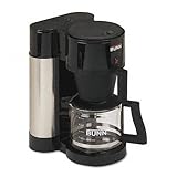 BUNN Products - BUNN - 10-Cup Professional Home Coffee Brewer, Stainless Steel, Black - Sold As 1 Each - Patented brewing system brews coffee in three minutes. - Features stainless steel inner tank, internal thermostat and vacation switch to turn tank heater off when brewer will not be used for a lo