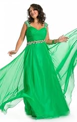 Plus Size Modest Chiffon/Taffeta/Tulle Applique Crystal Lace Crystals Beaded Evening Dress/Bridesmaid Dress 