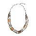 Bone, Glass and Silver Plated Brown Necklace-Stripes Design Hakuna Matata Necklace [Stripe...