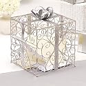 Silver Glitter Reception Gift Card Holder Cage