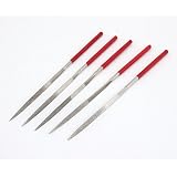 uxcell　ダイヤモンドヤスリ　ニードルファイル　ラバーハンドル　ツール　4mm x 160mm　5本入り