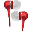 Red High-Performance Isolation Stereo Earphones Interchangeable Silicone Ear Plugs