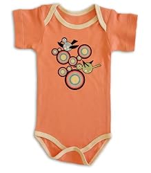 S/S Bodysuit in Melon w/ Birdbath