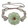 Natural Grade A Jadeite Jade Daisy Bead Pink Cord Bracelet