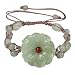 Natural Grade A Jadeite Jade Daisy Bead Pink Cord Bracelet