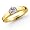 18k Yellow Gold 1/2 Carat Round Cut Cathedral Solitaire Diamond Ring (G-H ; SI1-2) Size 5