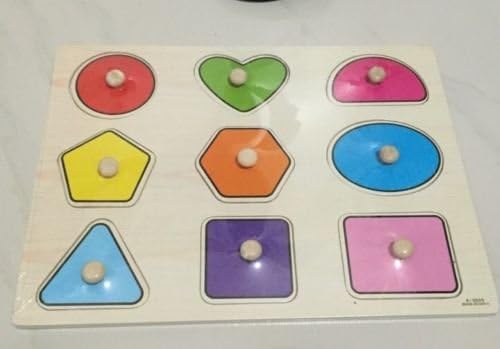 Wooden shape color peg puzzle toy for Montessori early learning educational gifts