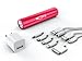 MOTA 2600 mAh Universal USB Portable Power bank Battery Stick Flashlight Bundle for iPhone 6, iPhone 6 Plus, iPhone 5/5s, iPhone 4/4s, iPad Mini, Samsung Galaxy S6, Samsung Galaxy S5, Samsung Galaxy S4, Kindle and other mobile devices - Pink