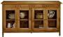 Mission style Four door Console With Glass Doors, FOUR-DOOR, HONEY
