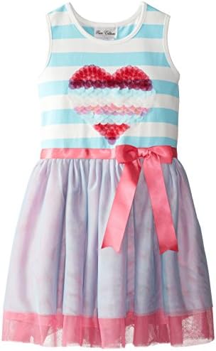 Rare Editions Big Girls' Tank Dress with Sequin Heart Applique