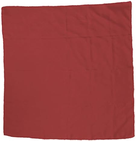 Dakota Bandanas Brand Solid Cowboy Buckaroo Wild Rag 100% Real Silk Scarves 34" (Red)