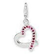 Rafaela Donata Charm Collection Damen-Charm Herz 925 Sterling Silber Zirkonia pink  60600143