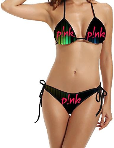 YUTTDE Women Halter Padded Top Bikini P!nk Alecia Beth Moore Swimsuit Beachwear Cover Up One Size