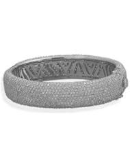 Sterling Silver 925 Cubic Zirconia Highest Quality Hinged Bangle Bracelet