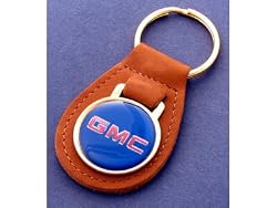 GMC Brown Leather Keychain