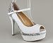 Snake Trim Peep Toe Platform
