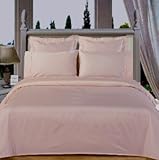 Full/queen 3-PC Solid Blush/pink Duvet Cover Set 300 Thread Count Egyptian  ....