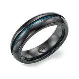 Black Titanium and Rainbow Enamel 4mm Rounded Ring