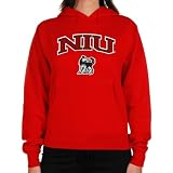 NCAA Northern Illinois Huskies Ladies Logo Arch Applique Midweight Pullover Hoodie - Red