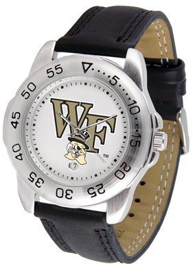 Wake Forest Demon Deacons Suntime Mens Sports Watch w/ Leather Band - NCAA College Athletics