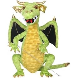 Green Enchanted Dragon Puppet 24" H
