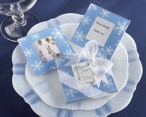 Snowfall Exquisite Glass Photo Coasters Wedding Favors (50 ct)