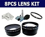 0.45X 58MM Wide Angle + 2.5X Telephoto Lens for Canon Rebel T1i XSi XTi XS  ....