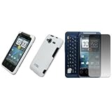 EMPIRE White Rubberized Hard Case Cover + Screen Protector for Sprint HTC E ....