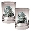 NFL Oakland Raiders Two Piece Rocks Glass Set - Helmet Logo