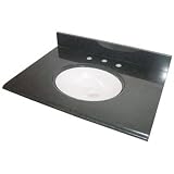 Pegasus PE25684 25-Inch Granite Vanity Top with White Bowl and 8-Inch Spread, Black