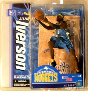 McFarlane Toys NBA Sports Picks Series 12 Action Figure Allen Iverson 2 (Denver Nuggets) Blue Jersey