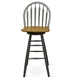 International Concepts S57-613 30-Inch Windsor Arrow Back Swivel Bar Stool, Black/Cherry