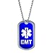 EMT Star of Life - Blue - Military Dog Tag Keychain