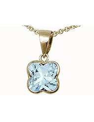 Tommaso Design (tm) Genuine Aquamarine Clover Pendant