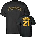 Roberto Clemente Black Majestic Cooperstown Throwback Player Name & Number Pittsburgh Pirates T-Shirt